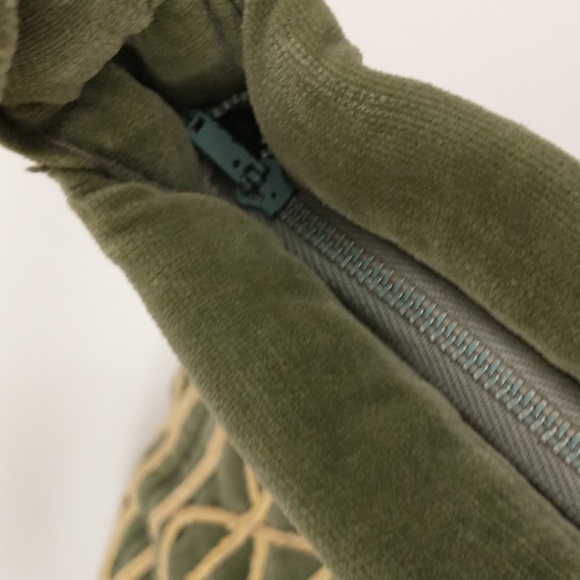 Authentic 70s Vintage Bohemian Velvet Purse Cotton w Applique sm Boho Handbag - Picture 5 of 9